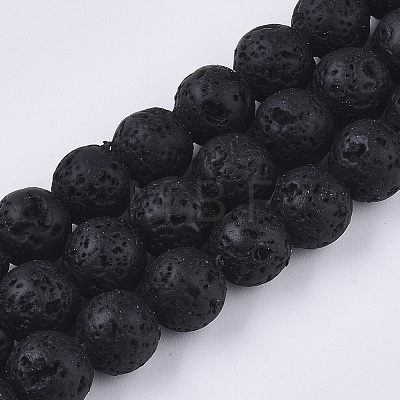 Spray Painted Natural Lava Rock Beads Strands LS-G-N0324-B-01-1