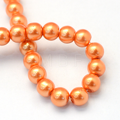 Baking Painted Pearlized Glass Pearl Round Bead Strands X-HY-Q330-8mm-36-1