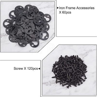 SUPERFINDINGS 60Sets Iron Frame Accessories FIND-FH0003-18-1