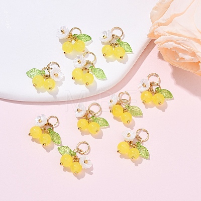 10Pcs Glass Pendants PALLOY-YW00093-02-1