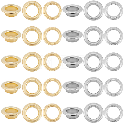 200Pcs 2 Colors Iron Grommet Eyelet Findings IFIN-GF0001-59C-1