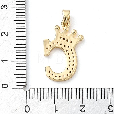 Rack Plating Brass Micro Pave Cubic Zirconia Pendants KK-D535-01C-RS-1