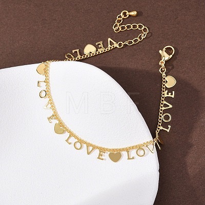 Brass Charm Bracelets BJEW-C140-06G-1