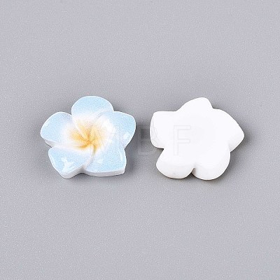 Plumeria Flower Opaque Resin Cabochons CRES-T025-30M-02-1