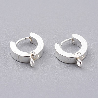 304 Stainless Steel Huggie Hoop Earrings Findings STAS-I167-01C-S-1