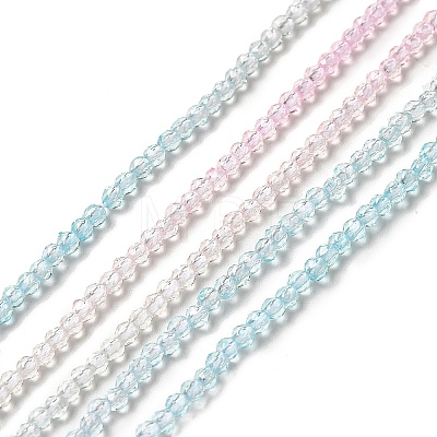 Transparent Gradient Color Glass Beads Strands GLAA-H021-01A-17-1