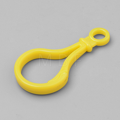 Opaque Solid Color Bulb Shaped Plastic Push Gate Snap Keychain Clasp Findings KY-R006-14-1