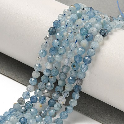 Natural Aquamarine Beads Strands G-F509-10-4mm-01-1