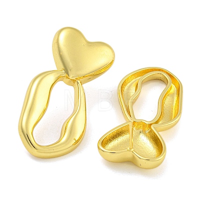 Rack Plating Heart Brass Stud Earrings EJEW-I313-02G-1