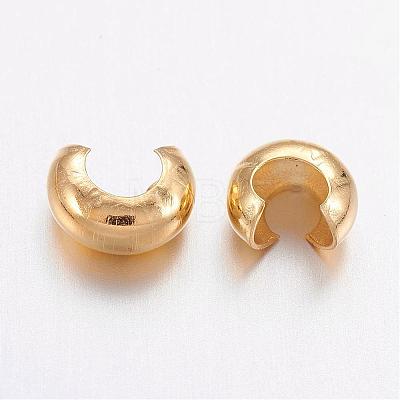 Brass Crimp Beads Covers KK-H290-NFG-NF-1