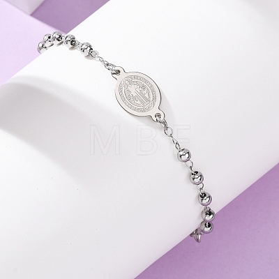 Religion 304 Stainless Steel Link Bracelets BJEW-F524-05A-P-1