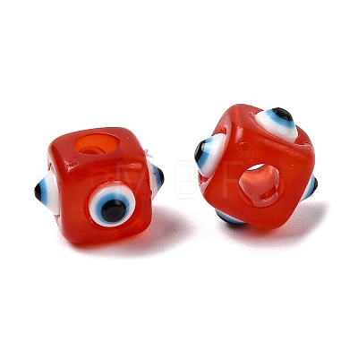 Resin Evil Eye European Beads RESI-A021-12-1