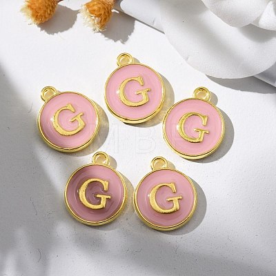 Golden Plated Alloy Enamel Charms ENAM-S118-07G-1