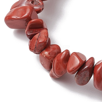 Natural Red Jasper Chips Beads Stretch Bracelets BJEW-JB11245-01-1