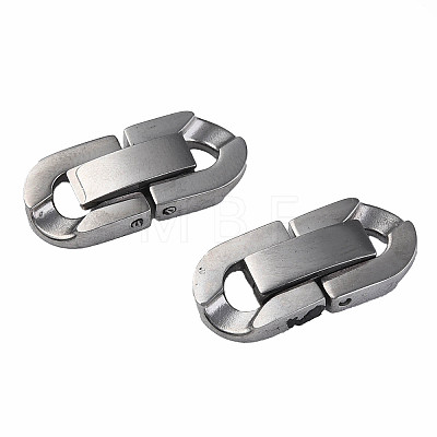 Non-Tarnish 304 Stainless Steel Fold Over Clasps X-STAS-N087-48B-01P-1