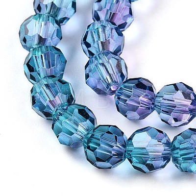 Baking Paint Transparent Glass Beads Strands DGLA-A035-T6mm-A07-1