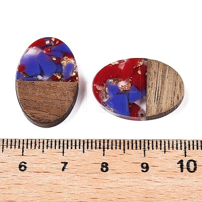 Transparent Resin and Walnut Wood Pendants RESI-T057-04F-1