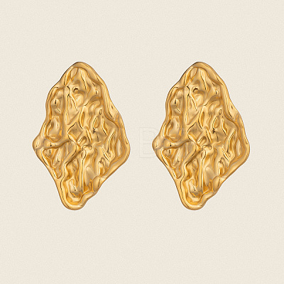Textured Organic Shape 304 Stainless Steel Stud Earrings OD6068-1