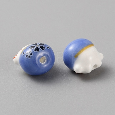 Handmade Porcelain Beads PORC-WH0006-02C-1