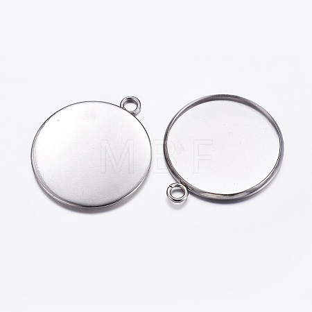 Tarnish Resistant 304 Stainless Steel Pendant Cabochon Settings X-STAS-K146-054-25mm-1
