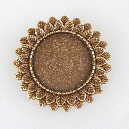 Vintage Alloy Brooch Cabochon Bezel Settings X-PALLOY-N0085-38AB-NF-1