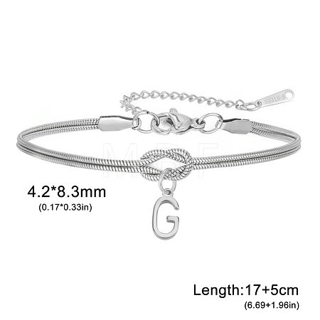 304 Stainless Steel Initial Charm Bracelets FS-WGD8E41-19-1