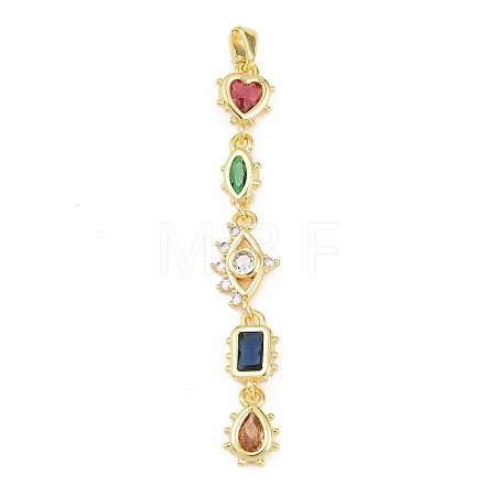 Brass Micro Pave Cubic Zirconia Big Pendants KK-K418-03C-G-1