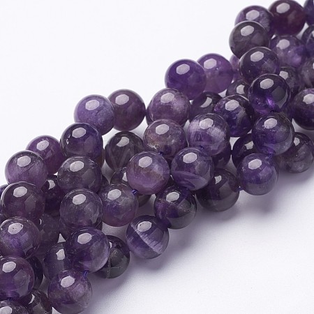 Round Amethyst Beads Strands GSR10mmC062-1