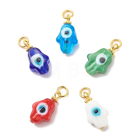 Handmade Evil Eye Lampwork Pendants PALLOY-JF01689-1