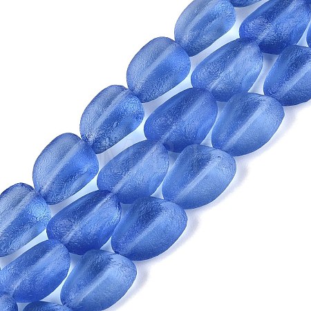 Frosted Handmade Lampwork Beads Strands LAMP-Q041-06A-1