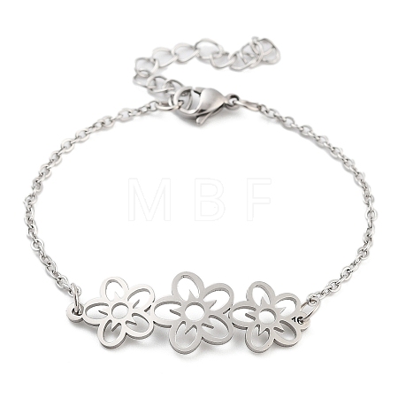 Non-Tarnish Stainless Steel Cable Chain Link Bracelets for Women Men STAS-Z061-01P-04-1