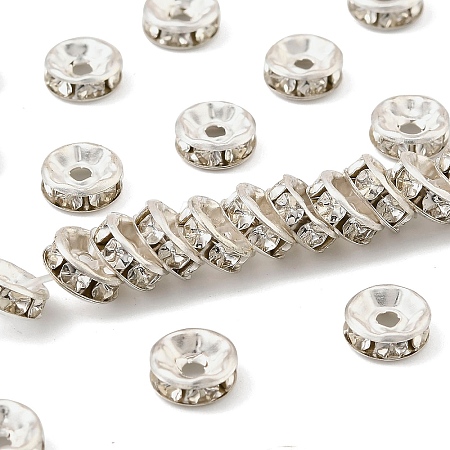 Iron Crystal Rhinestone Spacer Beads RB-A009-8MM-S-1