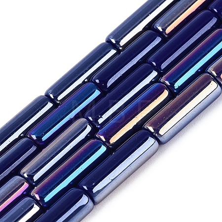 Electroplate Opaque Glass Beads Strands X-EGLA-Q132-02A-B02-1