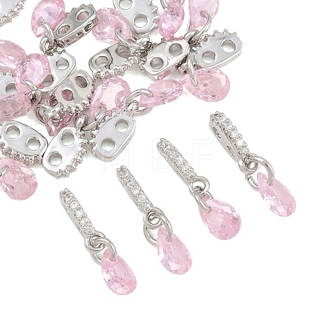 SHEGRACE Brass Micro Pave Cubic Zirconia Charms XGRQ5K163-824P-A-1