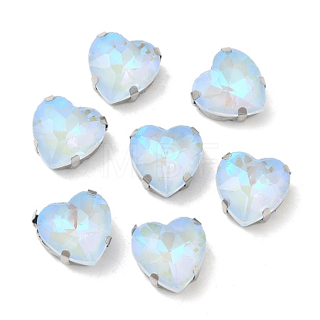 Mocha Fluorescent(MI) Heart Sew on Rhinestone GGLA-C001-01A-P02-1