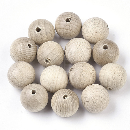 Natural Beech Wood Beads LS-WOOD-T020-01D-1