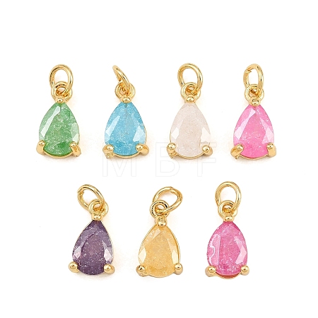 Brass & Glass Pendants KK-Q085-16G-1