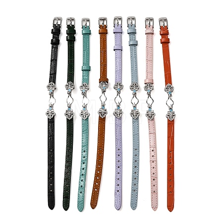 Adjustable Cowhide Bracelet Making for Beads BJEW-P394-05P-1