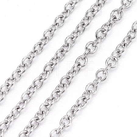 Tarnish Resistant 304 Stainless Steel Cable Chains CHS-F006-02A-P-1