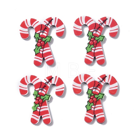 Christmas Style Printed Acrylic Cabochons X-MACR-O045-01F-1