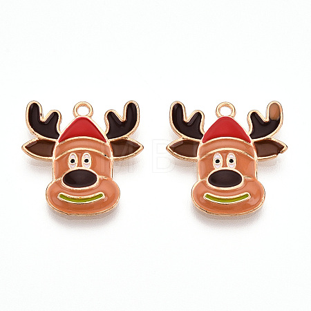 Christmas Theme Alloy Enamel Pendants ENAM-N056-403E-1