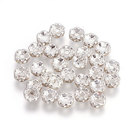 Iron Crystal Rhinestone Spacer Beads RB-A008-6MM-S-1