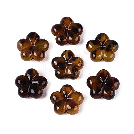 Leopard Print Opaque Acrylic Beads OACR-N162-19A-1
