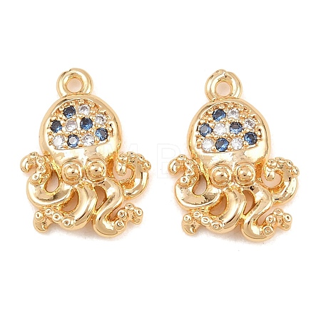 Brass Micro Pave Cubic Zirconia Pendants KK-L261-14B-G-1