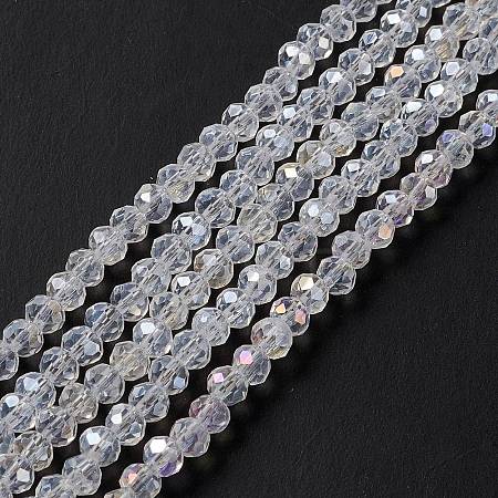 Crystal Glass Rondelle Beads Strands X-EGLA-F049C-03-1