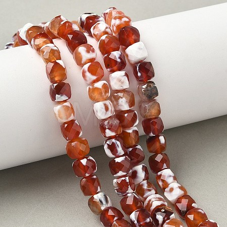 Natural Fire Crackle Agate Beads Strands G-H078-C49-6mm-01-1