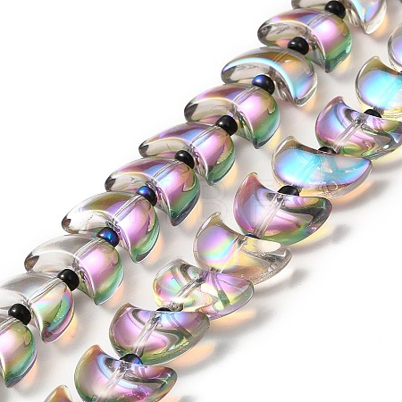 Transparent Electroplate Glass Beads Strands EGLA-E030-01O-01-1
