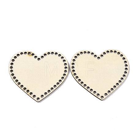 Heart Wooden Bags Bottoms AJEW-P086-12-1