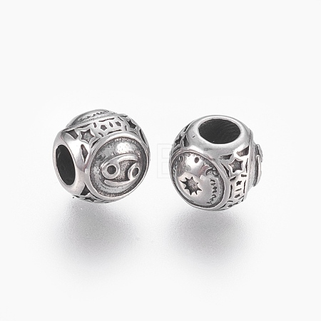 316 Surgical Stainless Steel European Beads STAS-P212-18P-08-1