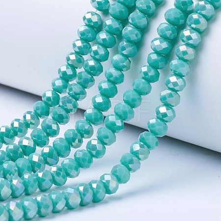 Electroplate Glass Beads Strands EGLA-A034-P1mm-B16-1
